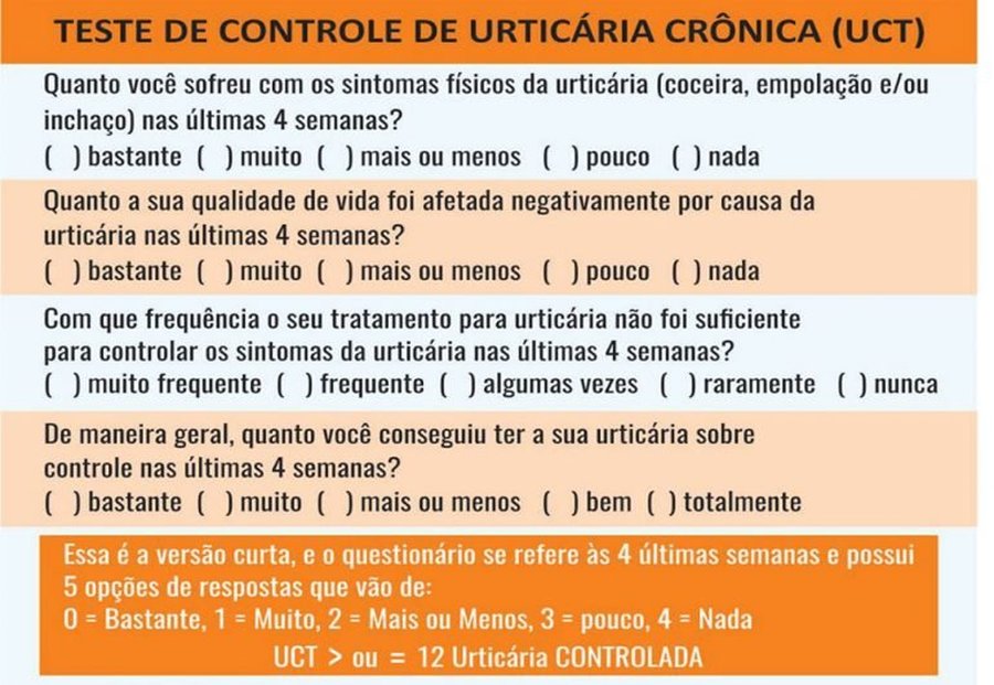 TESTE DE CONTROLE DE URTICÁRIA CRÔNICA (UCT)