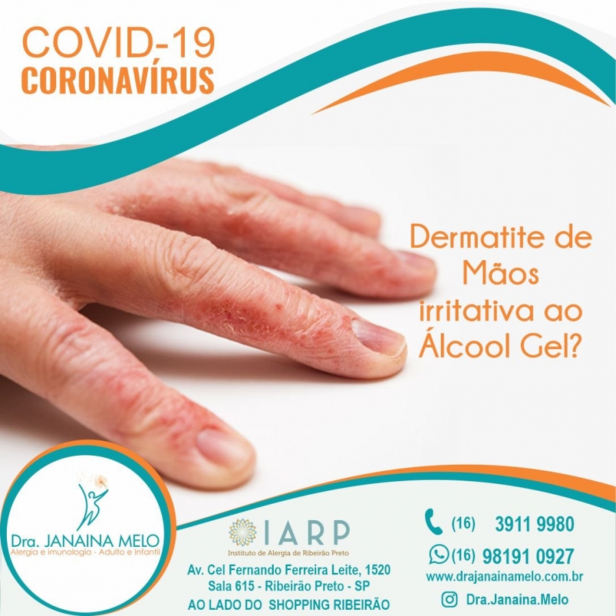 Dermatite de mãos irritativa ao Álcool em Gel