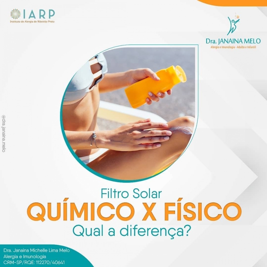 Qual a diferença do filtro solar Químico e Físico?