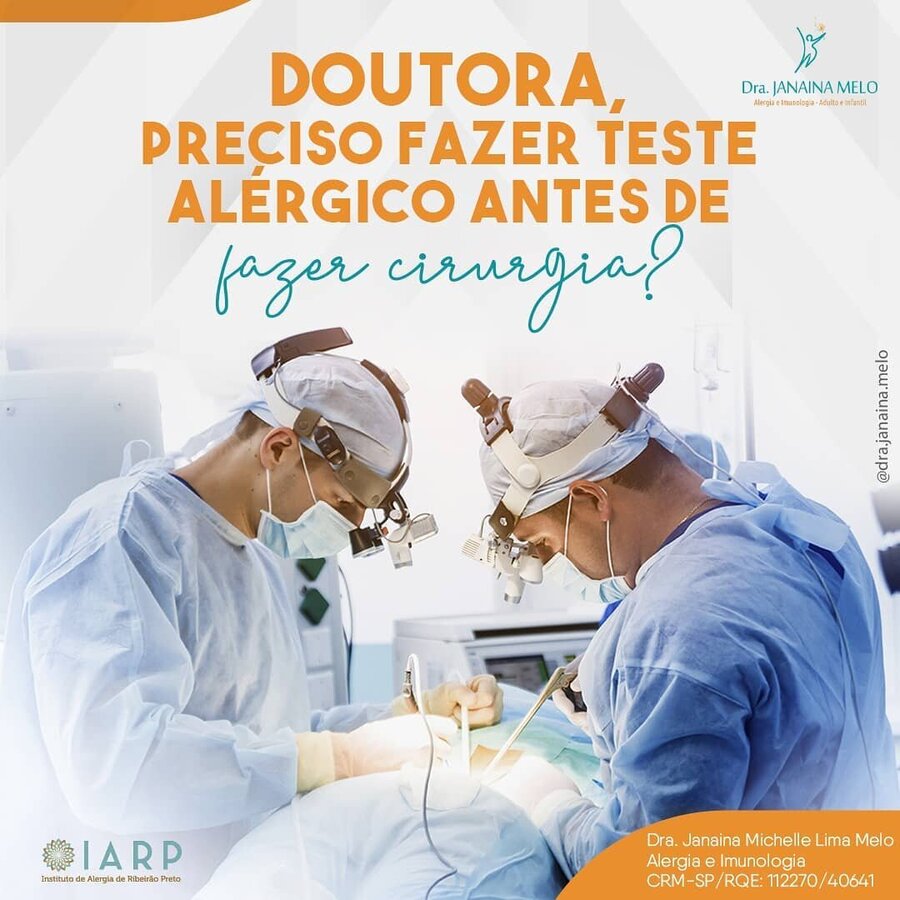 Preciso fazer teste alérgico antes de fazer cirurgia?